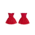thumbnail image 2 of BemeyourBBs Toddler Baby Girl Formal Dress Toddler Wedding Guest Dress Girls Butterfly Tulle Tutu Dress Baby Girl Elegant Flutter Sleeve Birthday Party Princess Dresses 3 4 5 6 7 8 9 10 Years, 2 of 9