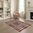 thumbnail image 2 of ODIKA 4'x6' Washable Area Rug Striped Farmhouse Border Patriotic Welcome July Independence Door Playful for Home Office, Under Desk, Non-Slip Chair-Friendly, Flatwoven, 2 of 7