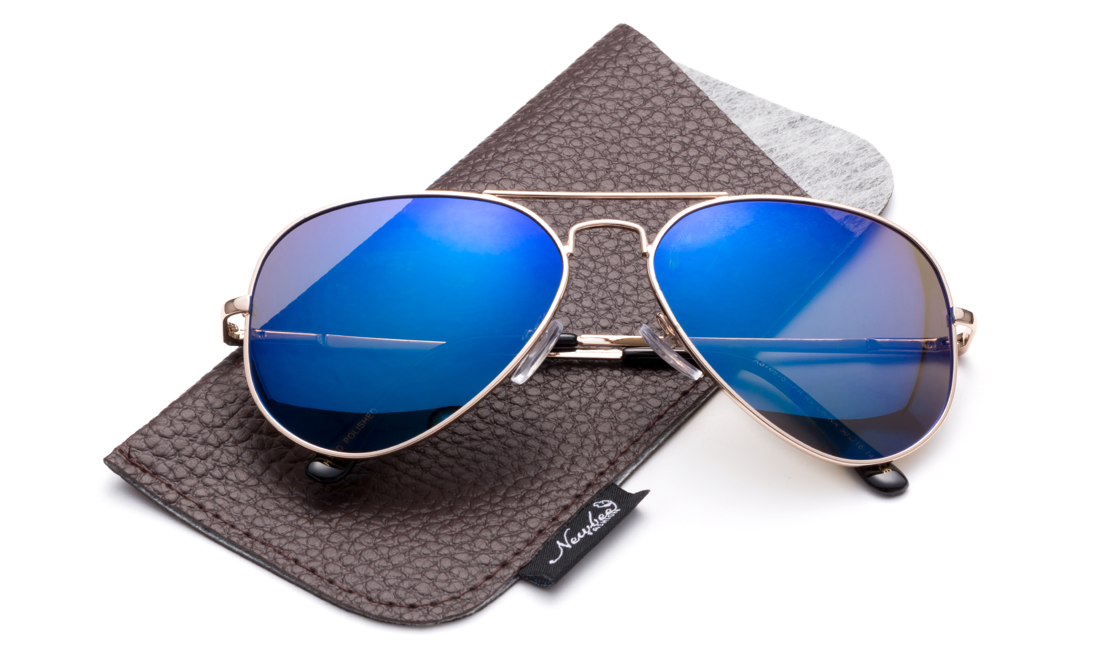 Polarized Aviator Sunglasses Mirrored Lens Classic Aviator Polarized Sunglasses Small - image 1 of 3