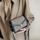 thumbnail image 4 of Bolso retro con solapa para mujer, bolso de mensajero a cuadros de PU (negro) Tmvgtek Oficina Multiescena Multifunción, 4 of 9