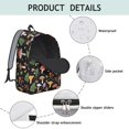 thumbnail image 4 of Mushroom and Fern Black Pattern Backpack for School, Cute School Bag with Adjustable Shoulder Straps and Padded Back, 15.7"x11.8"x5.5", 4 of 5