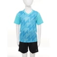 thumbnail image 4 of Sinleey Kids Boys Football Training Uniform Soccer Jersey Short Sleeve Shirts with Drawstring Mesh Sky Blue S, 4 of 7