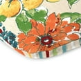 thumbnail image 3 of Jordan Manufacturing 15" x 18" Reesa Squash Multicolor Floral and Mojo Squash Multicolor Stripe Reversible Rectangular Outdoor Chair Pad Seat Cushion with Ties (2 Pack), 3 of 10