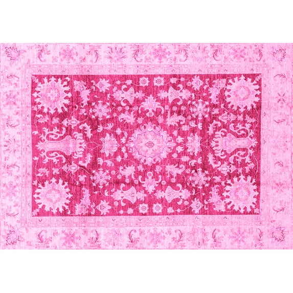 Ahgly Company Indoor Rectangle Abstract Pink Modern Area Rugs, 8' x 10'