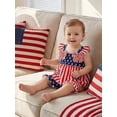 thumbnail image 4 of Loicainy Baby Toddler Girl 4th of July Clothes 6 12 18 24 Months 2T 3T 4T Star Stripe Print Flutter Sleeve Tank Tops and Ruffle Hem Shorts Summer Outfits Set, 4 of 9