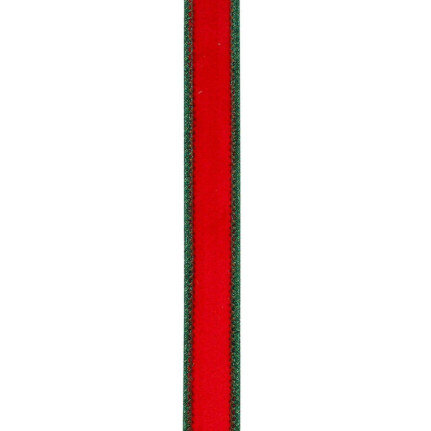 Reliant Ribbon - 94386W-985-05D, Ribbon, Red/green, 7/8 Inch, 5 Yards