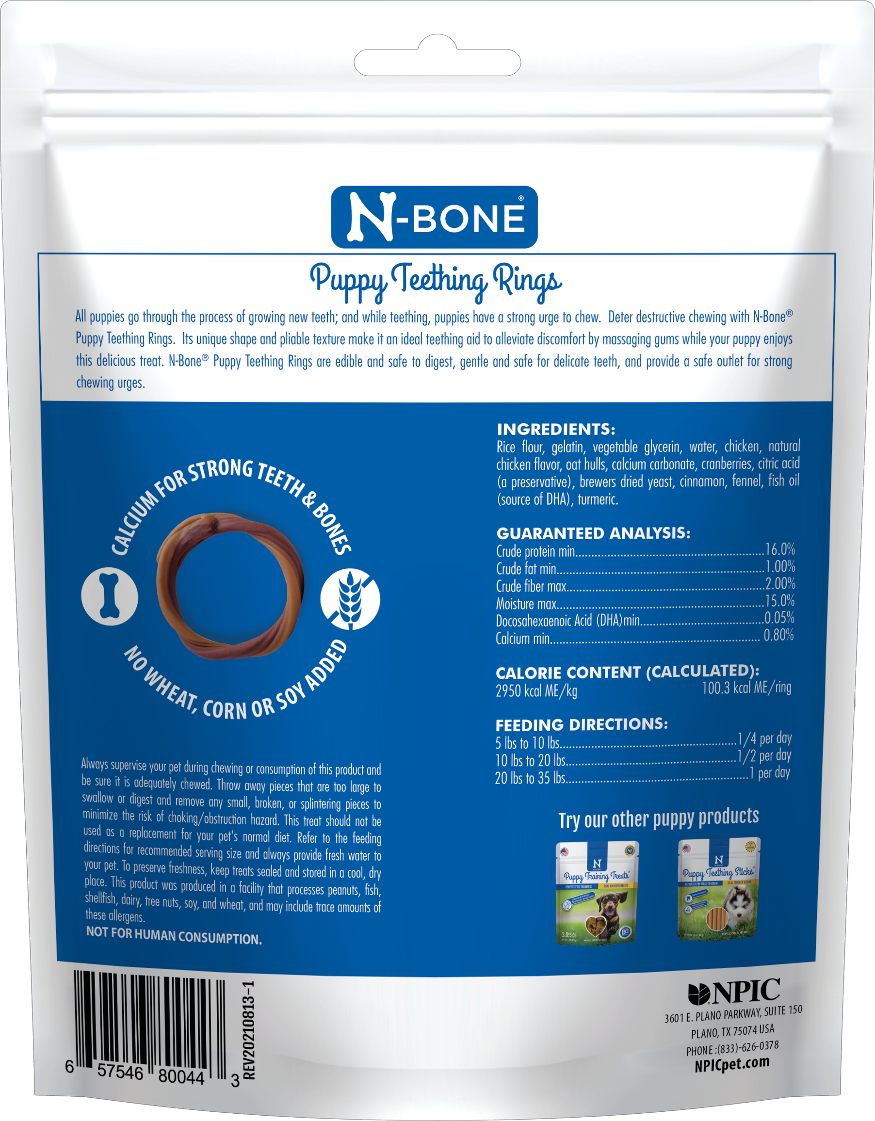N-Bone Puppy Teething Rings, Chicken Flavor, 10 Pack photo 2