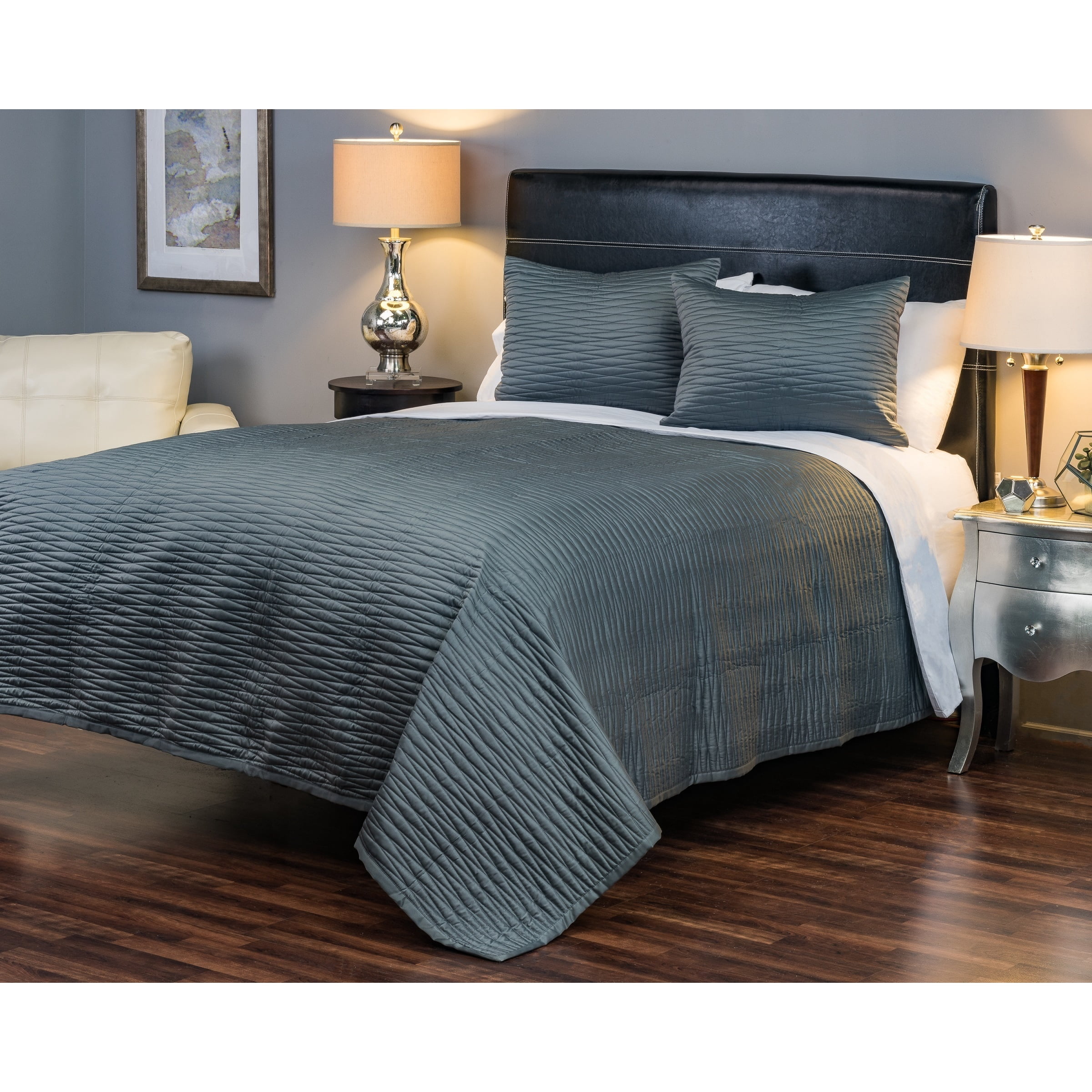 Rizzy Home Parker Quilt Set by  Teal Queen