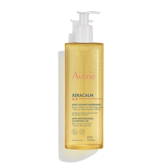 Avene XeraCalm A.D Lipid-Replenishing Cleansing Oil - Face, Body and Scalp Cleansing Oil - For Dry & Itchy Skin,  13.5 fl oz