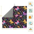 thumbnail image 3 of XMXT Microfiber Drying Mats, Green Leafy Colorful Butterfly Absorbent Dish Drying Mat for Kitchen Counter, 16 x 18 inches, 3 of 9
