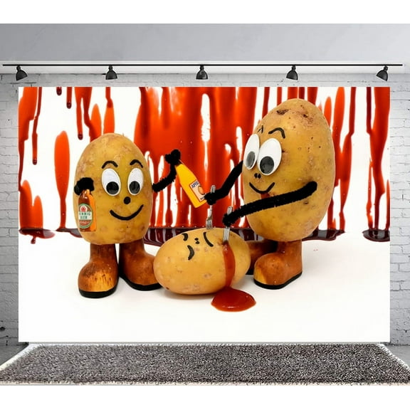 Funny potato Backdrop Banner Party Supplies Poster Movie Theme Background for Photography Birthday Decorations