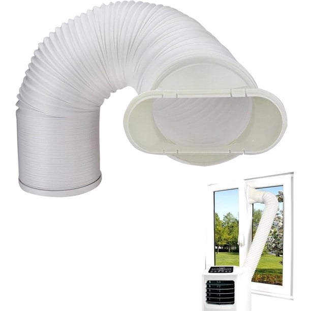 Manguera de escape de aire acondicionado universal, resistente al calor, flexible, de polipropileno PVC, rosca en sentido antihorario, longitud de 150 cm, manguera de aire acondicionado portátil para