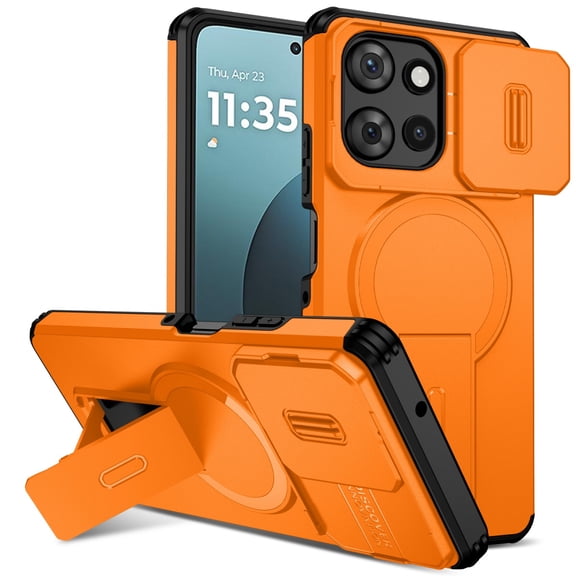 SELOZKE for Motorola Moto G Power 2026 Orange Phone Holder, Magnetic Protective Phone Case