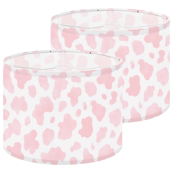 Lampshades 2 Pack Pink Cow Print Soft Abstract Shapes 13"x13"x10" Light Shade for Table Lamps Floor Lamp Shades Lampshade Replacement Easy Assembly