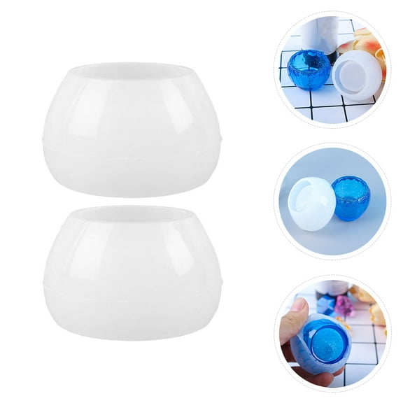 ELAYARD 2 Pieces Small Bowl Silicone Mold for Epoxy Resin Crafts and Ornament Making, White Flexible Mold