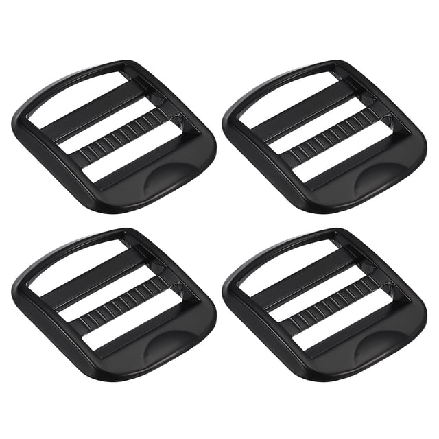 Hebilla deslizante de escalera de metal, paquete de 4, ancho interior de 19mm (3/4"), negro