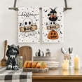 thumbnail image 4 of Sm:)e Bats Jack-O'-Lantern Beige Cat Pumpkin Ghost Halloween Kitchen Towels Dish Towels 18x26 Inch Set of 2, 4 of 6