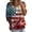 009_Wine, variant on Women's Retro Casual 3/4 Sleeve Crew Neck Patriotic Shirt 4th of July Tops 250th Anniversary American Flag Flower Print Loose Blouses