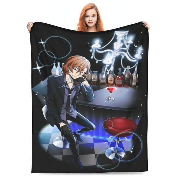 Bungo Stray Dogs (12) Bed Blanket 3D Printed Throw Blanket Lightweight Super Soft Air Conditioning Room All Season Blanket Sofa Couch Bed Fans Cartoon Blanket 40"x30"