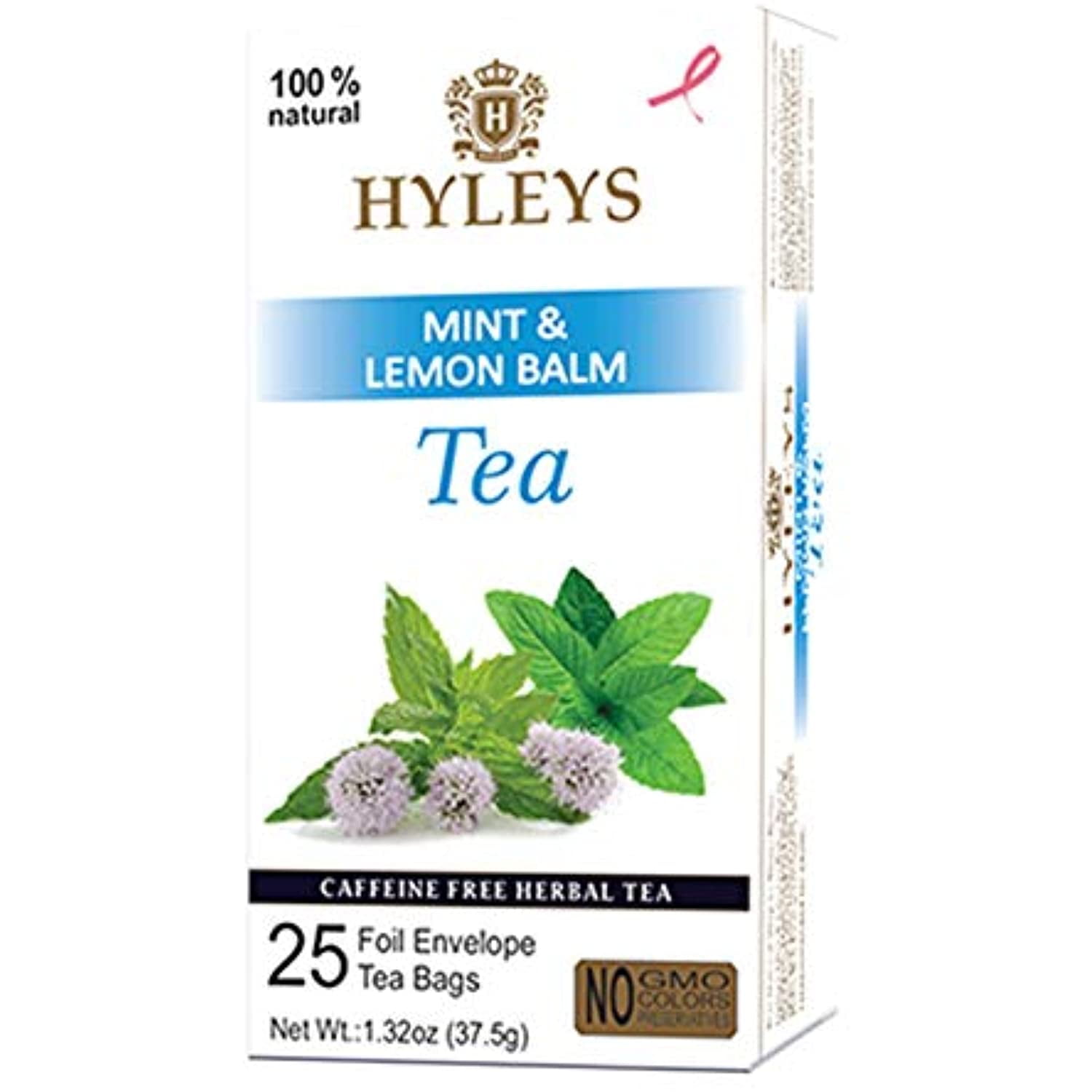 Hyleys Sleep Lemon Balm Herbal Tea - 25 Tea Bags (Caffeine Free, Gmo Free, Gluten Free, Dairy Free, Sugar Free & 100% Natural, Decaf)