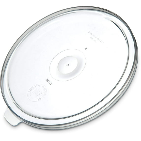 Carlisle 031130 Polypropylene Replacement Snap-On Lid, 0.38" Height x 5.13" Diameter, See Thru, For 1.2-qt. Crocks (Case of 12)
