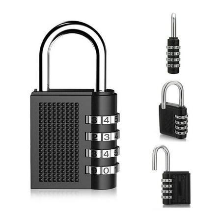 4 Digit Combination Lock Padlock For Locker Gym Bag School Travel (Best Lock For School Locker)