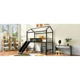 thumbnail image 4 of Harper & Bright Designs Twin Loft Bed with Slide Metal House Bed with Roof, Low Loft Bed with Writable Wooden Board for Boys Girls, Black, 4 of 12