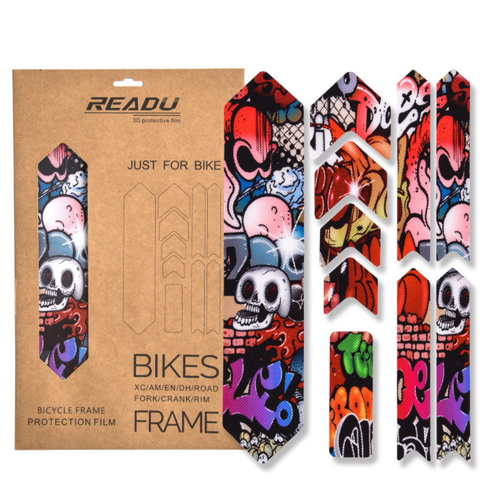 Famure Bike Frame Protection Tape Interesting Bike frame Stickers 3D
