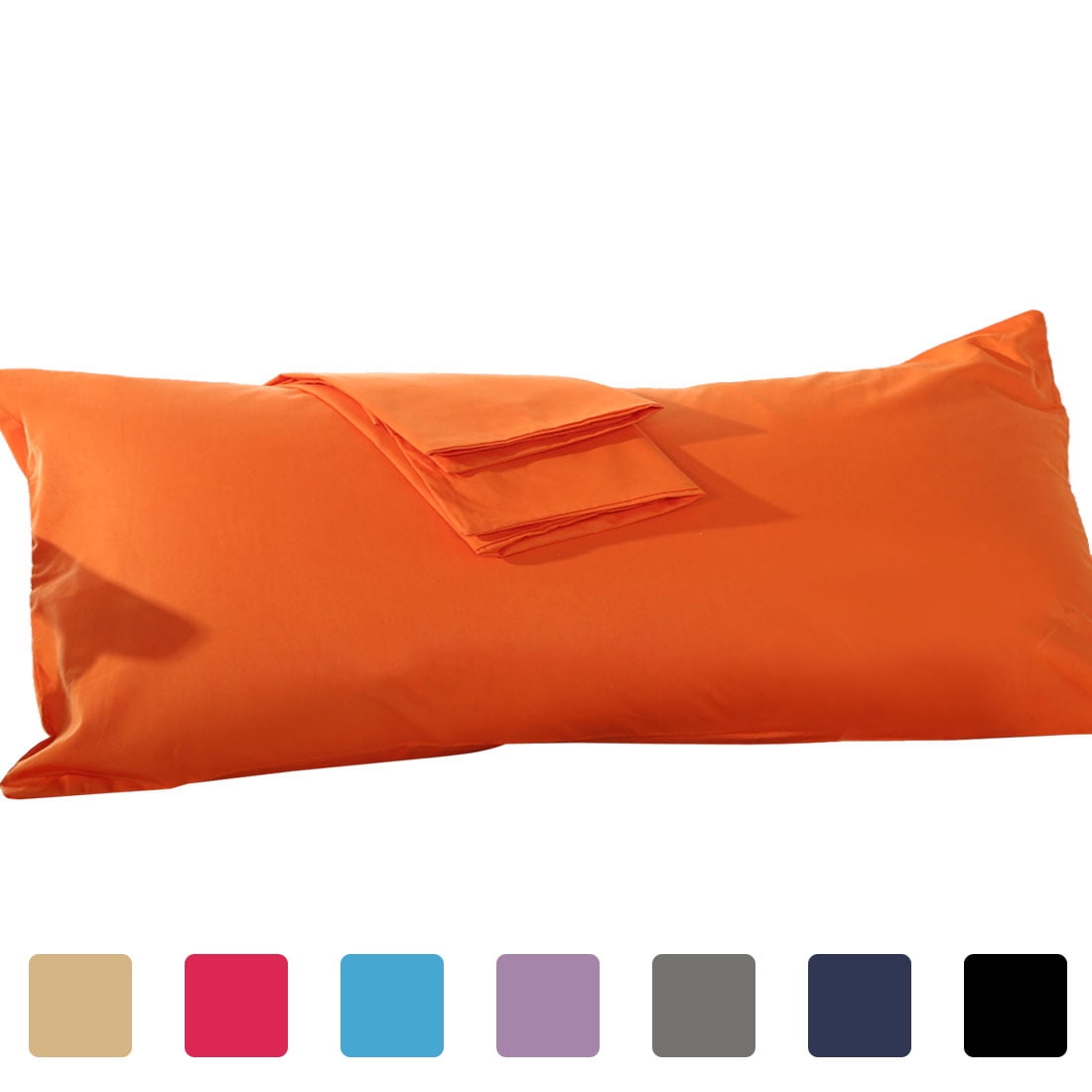 Taille standard Orange Brûlé taies taies d/'oreiller paire ensemble 200 tc coton poly