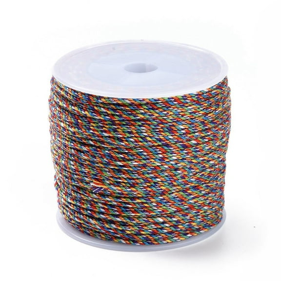 Macrame Cotton Cord Rope with Plastic Reel for Wall Hanging Crafts Gift Wrapping Colorful 1.2mm about 54.68 Yards(50m)/Roll