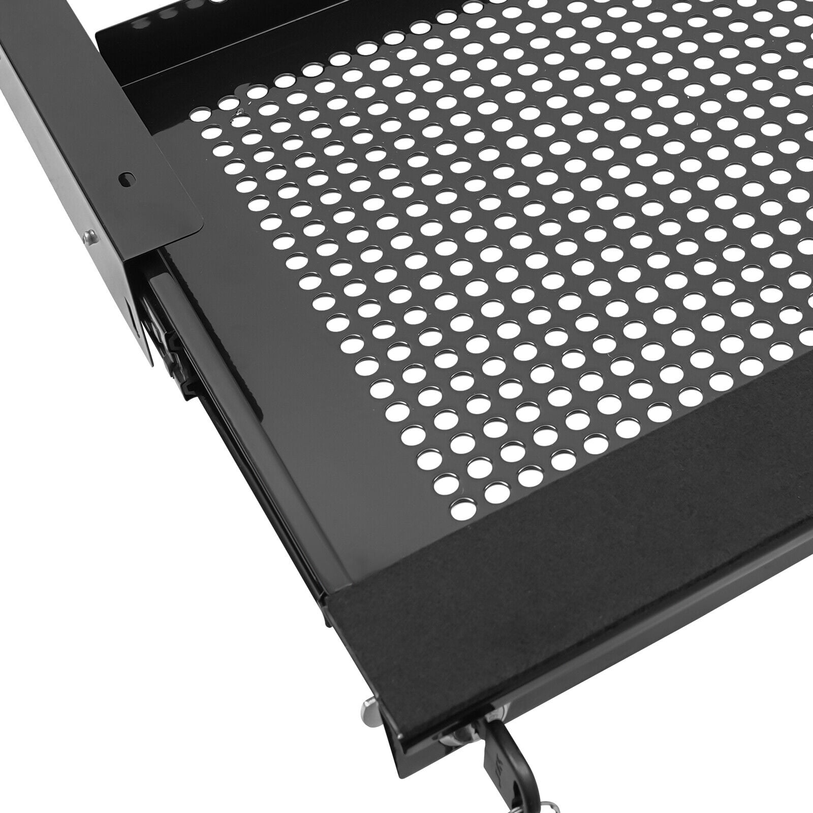 Lockable Sliding Underdesk Drawers Organiser Metal Pull Out Storage Drawer for 20" or Smaller Laptop Black
