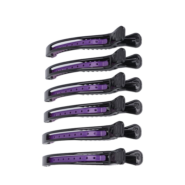 Clip 6 Piezas Pinza De Pelo Profesional Portátil Salón De Casa Seccionamiento Conjunto De Pinzas De Pelo Herramienta De Peinado Para Corte De Pelo Negro Púrpura