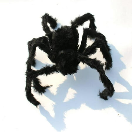Black Plush spider Halloween decoration haunted house props indoors and