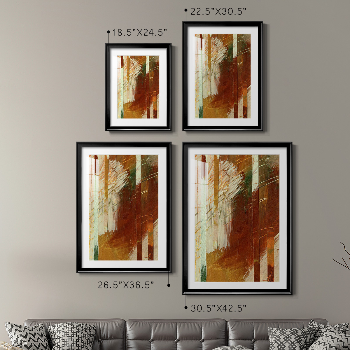 Wexford Home Wheaten I Premium Framed Print, 26.5" x 36.5" - Ready to Hang, Black (Set of 2)