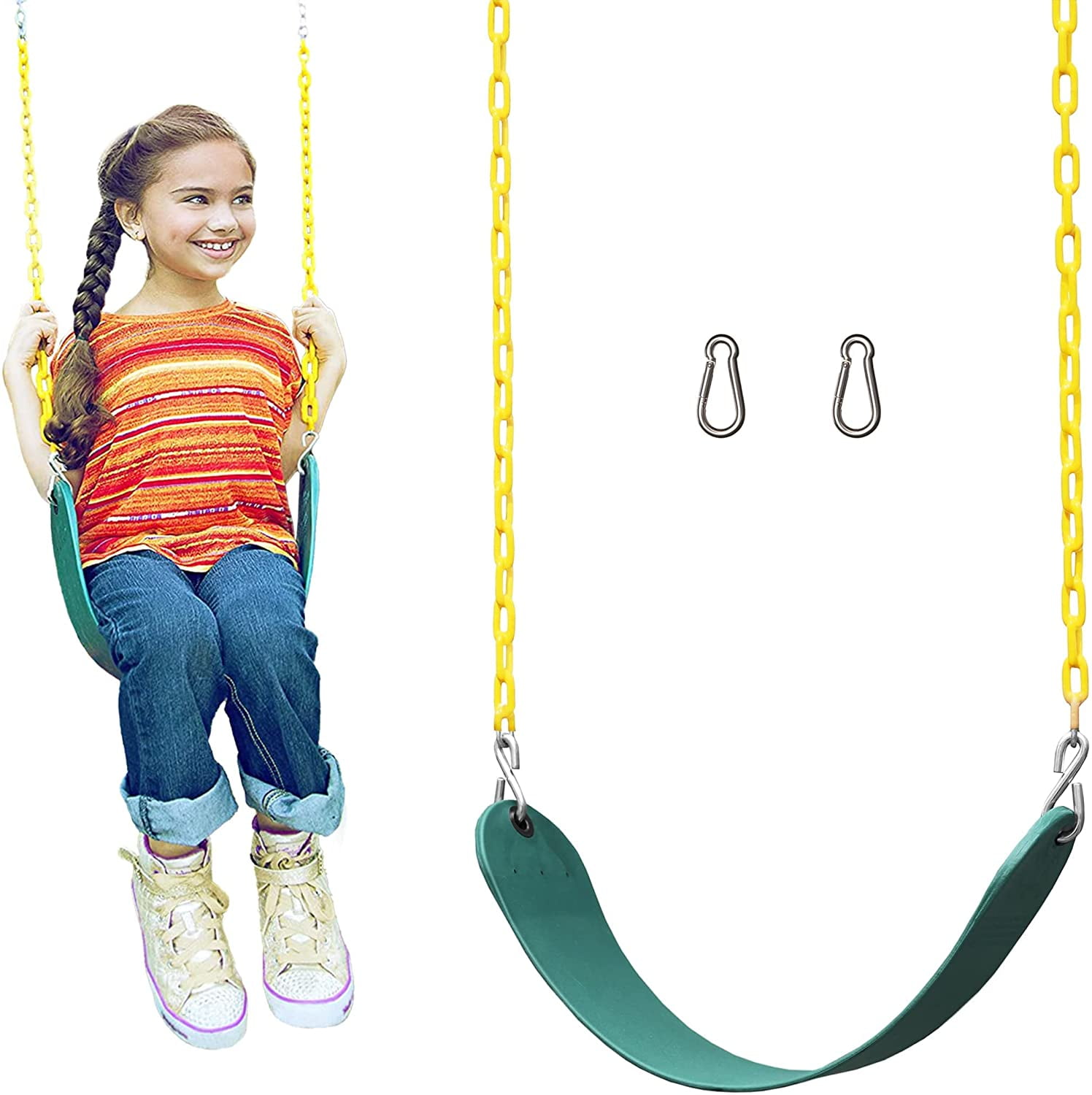 Heavy Duty Swing Seat Swing Set Accessories with Coated Chain Replacement Adult 