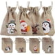 thumbnail image 1 of 12 Christmas Jute Burlap Gift Bags Pouches with Drawstring Small Candy Bags for Xmas Favors, 1 of 5