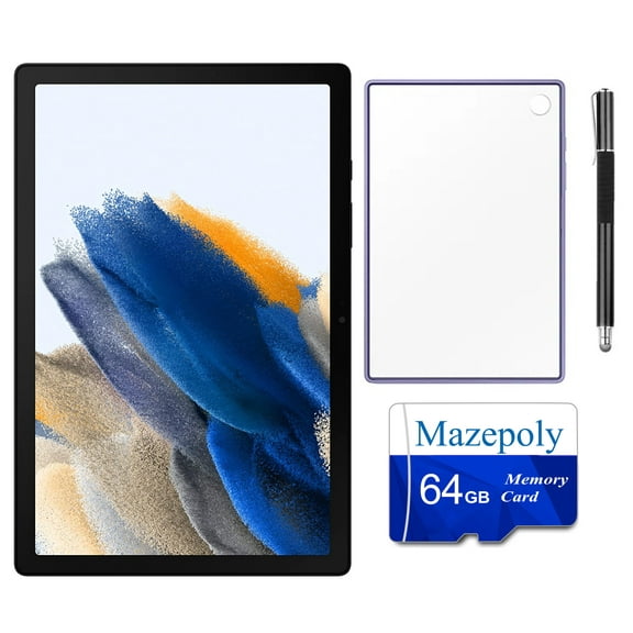 Samsung Galaxy Tab A8 10.5" Android Tablet, 32GB Storage, Dark Gray with Clear Edge Cover and Mazepoly Accessories