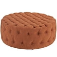 thumbnail image 1 of Modway Amour Fabric Upholstered Button-Tufted Round Ottoman in Orange, 1 of 4