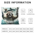 thumbnail image 5 of Pratyus Raccoon Shark Guns Modern Farmhouse Rustic Decorative Couch Pillow Cases with Zipper Home Decor for Car Couch Bedroom Throw Pillow Cover 1PC 22x22in, 5 of 5