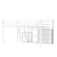 thumbnail image 4 of Ktaxon Twin Low Loft Bed with Storage, Metal Frame with LED Lights, Reversible Ladder and Toy Basket, White, 4 of 6