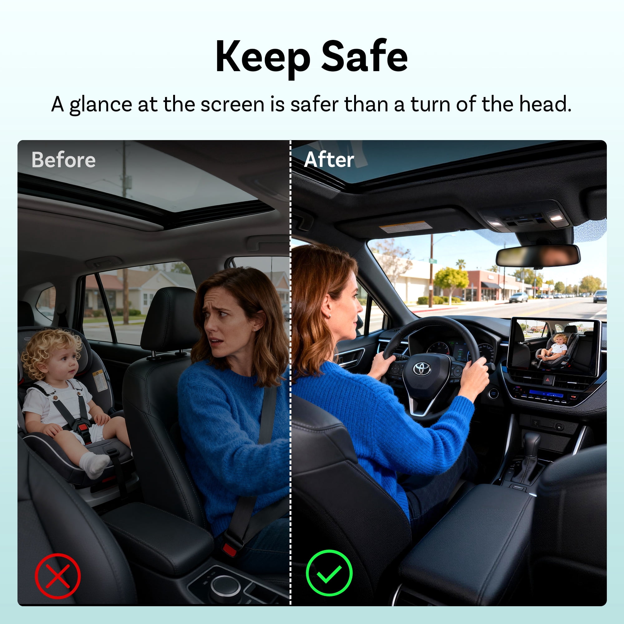 OTTOCAST OTTOCAST Baby Car Camera Displaying on Car Screen 1080P HD Wireless CarPlay Adapter for Pet Baby Children