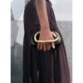 thumbnail image 2 of Women's Black Clutch Purse with Gold Ring Handle Elegant Evening Handbag, 2 of 10