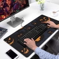 thumbnail image 2 of Long Mouse Pads for Desk,Halloween Glowing Pumpkins Pattern Desk Mats on Top Of Desks, Desk Mouse Pad Extra Large with 3mm Non-Slip Base and Stitched Edge for Gaming,Office,Work,Home 31.5x15.7in, 2 of 5