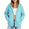 thumbnail image 3 of Hvyesh Women's Zip Up Hoodies Casual Fleece Long Sleeve Sweatshirts Fall Winter Track Jackets with Pockets, 3 of 6