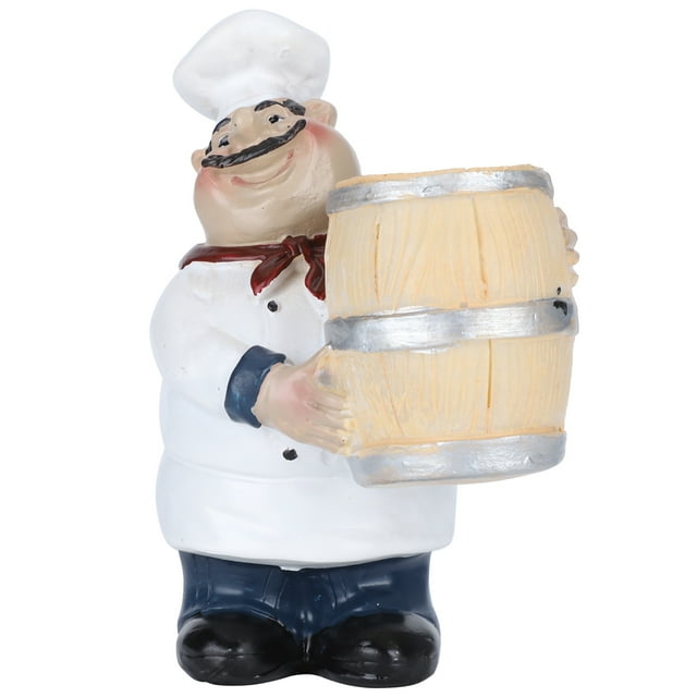 Estatua de chef de resina, soporte para palillos de dientes, figura nórdica, decoración de mesa de restaurante, artesanía
