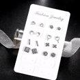 thumbnail image 4 of Ruanlalo 8Pairs/Set Vintage Hollow Heart Cross Flower Ear Stud Earrings Women Jewelry Silver, 4 of 6