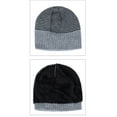 thumbnail image 4 of Beanies Hats for Men Women Unisex Couples Winter Hat Boys Girls Sherpa Fleece Lined Stripe Soft Warm Knitted Ski Snow Slouch Skull Cap on Clearance, 4 of 5