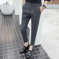 thumbnail image 3 of Pantalones fluidos de negocios drapeados para hombres Trajes de sastrería social para hombre Pantalones 9 recortados de alta calidad Lujo Verano 2024 Vestido elegante, 3 of 5