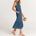 thumbnail image 6 of RYKJLWY Dresses for Women 2024 Wedding Guest Summer Casual Sleeveless Crewneck Sundress Aline Flowy Tiered Maxi Long Beach Dress Vacation Outfits Black Graduation Dress (Blue,M), 6 of 9