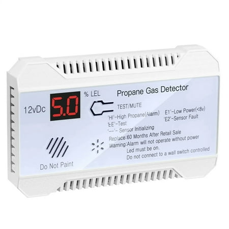 

Propane Detector 12V Natural Gas Sensor Leak Alarm 85DB Siren for Car RV Home Digital Propane Tester Meter(White)